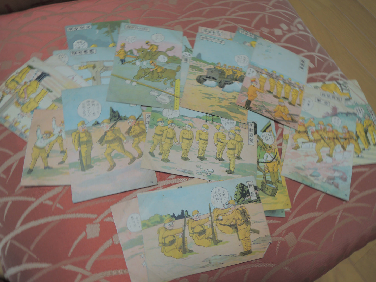 WW2Era Original Army Life Manga Photo Post Card Set