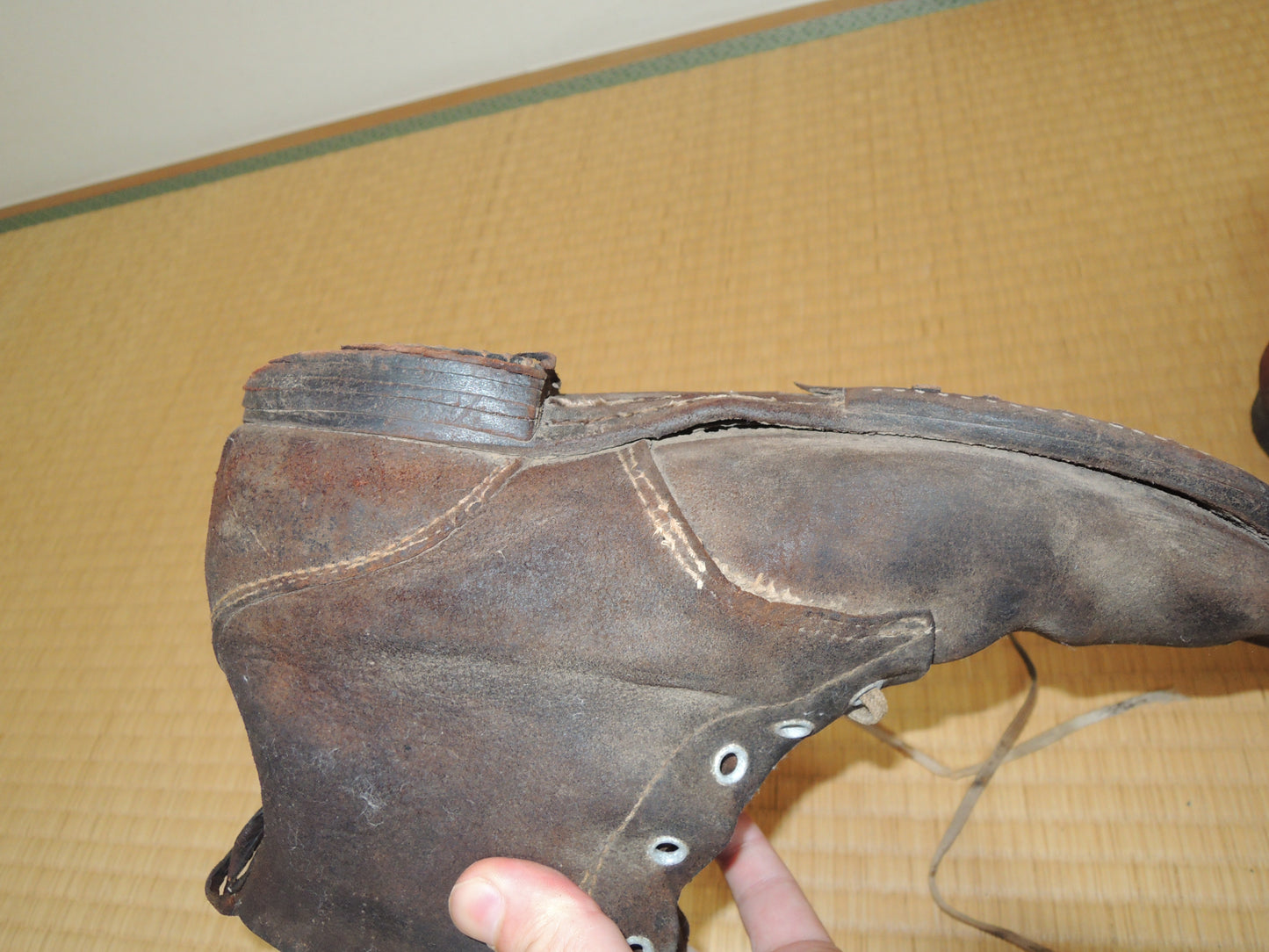 WW2 Original japanese army soldiers leather Boots junk