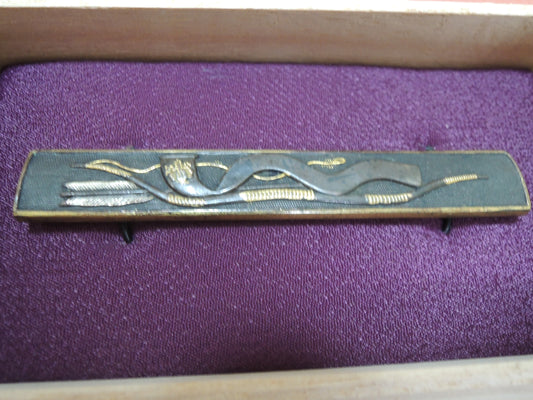 Antique Kozuka Japan Samurai katana Edo period Bow and Nagarebata
