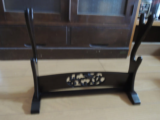 Vintage Japan katanaKake katana Rack fretwork Two Sword Tier