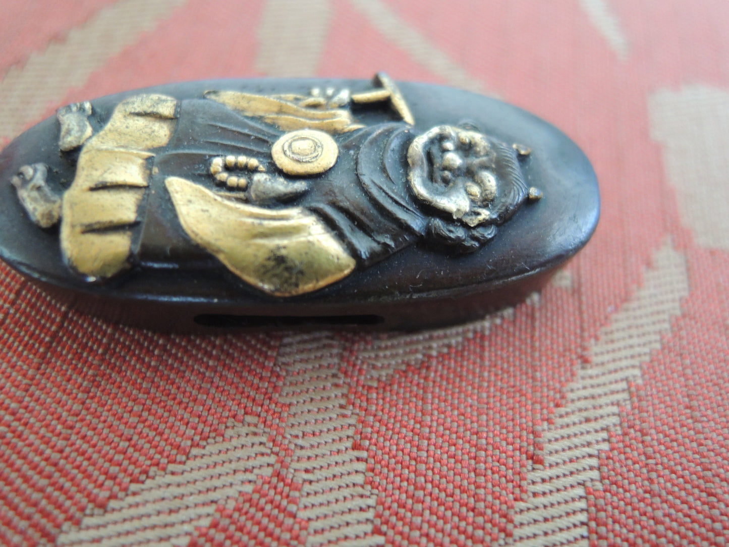 Antique Fuchi Japan Samurai katana Edo period Masked Monk and ledger book
