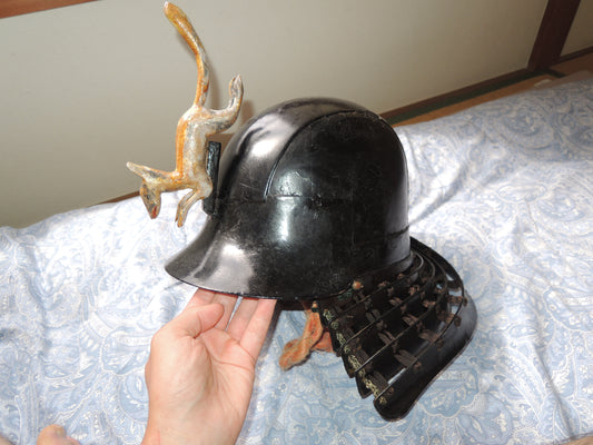 Antique Lacquered Iron Zunari Kabuto Japan Samurai Edo period Helmet