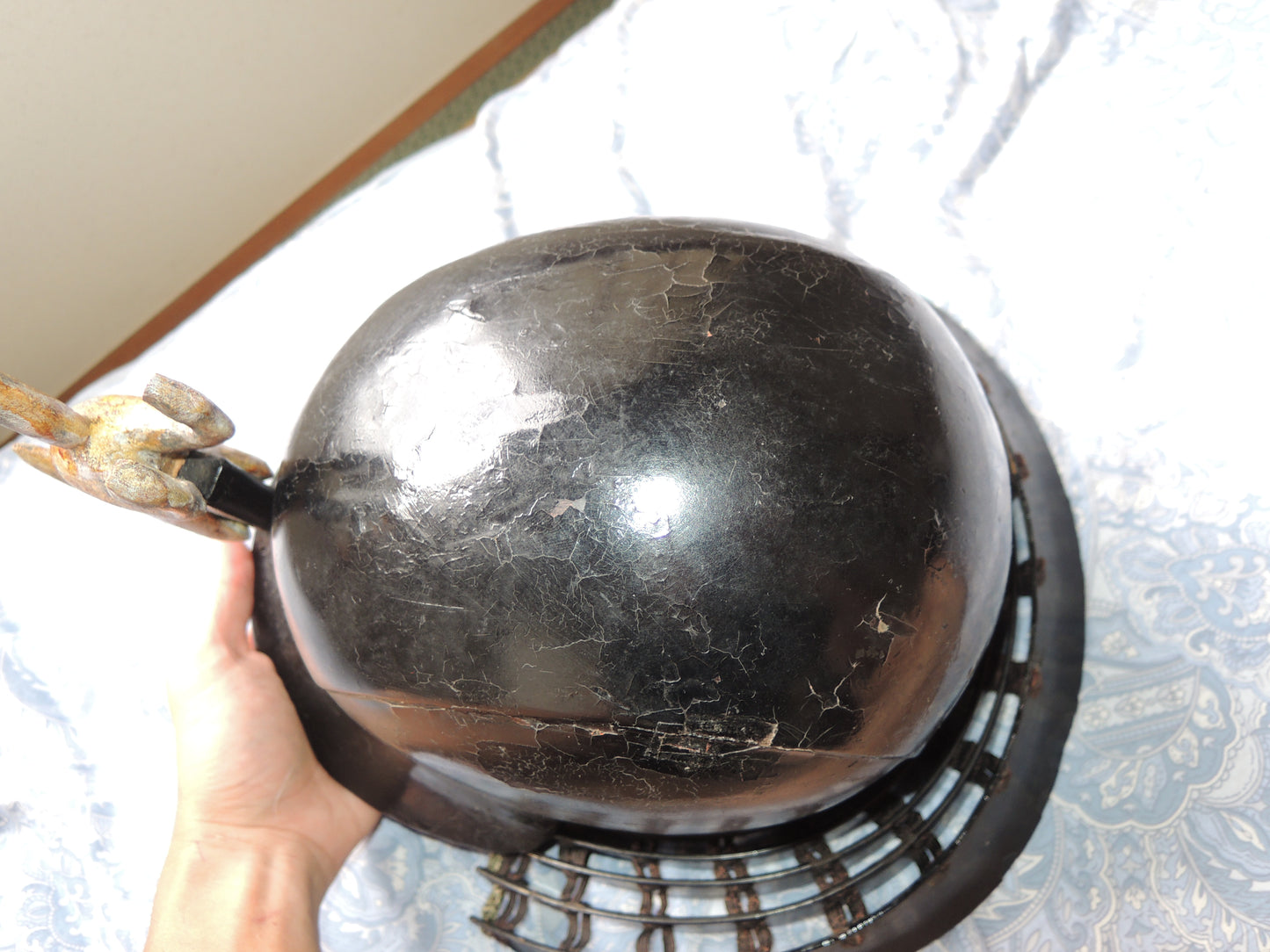 Antique Lacquered Iron Zunari Kabuto Japan Samurai Edo period Helmet