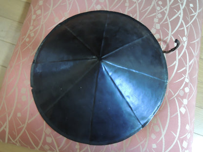 Antique Lacquered Iron Jinkasa Japan Samurai Edo period matchlock gunner Helmet