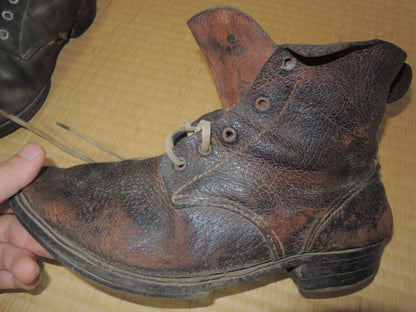 WW2 Original japanese army soldiers leather Boots junk