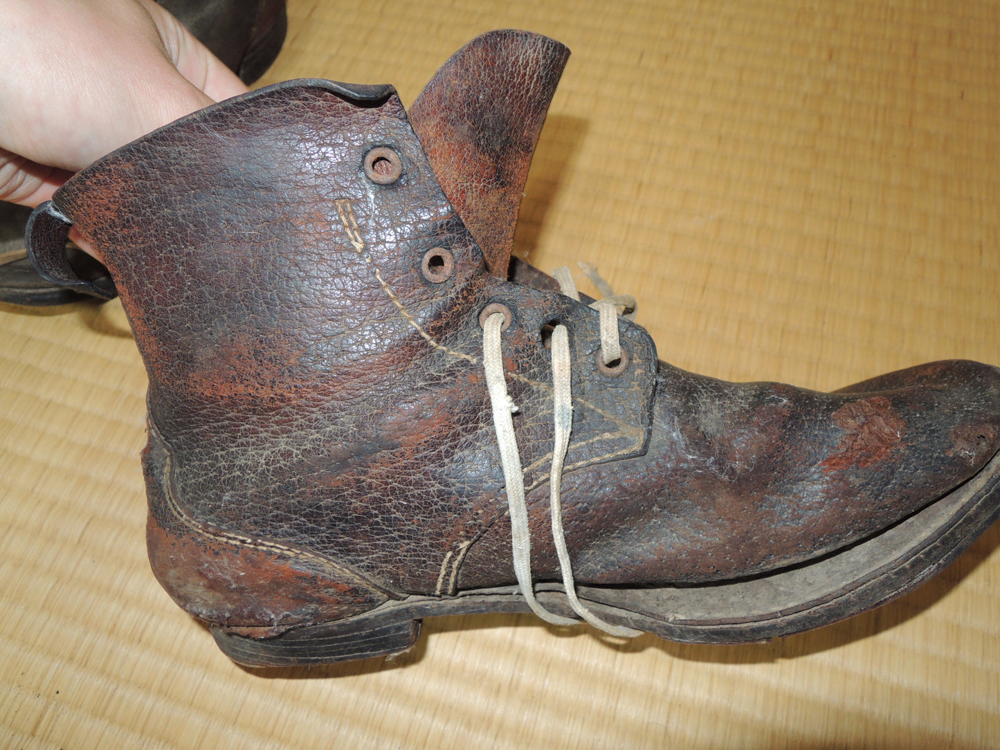 WW2 Original japanese army soldiers leather Boots junk