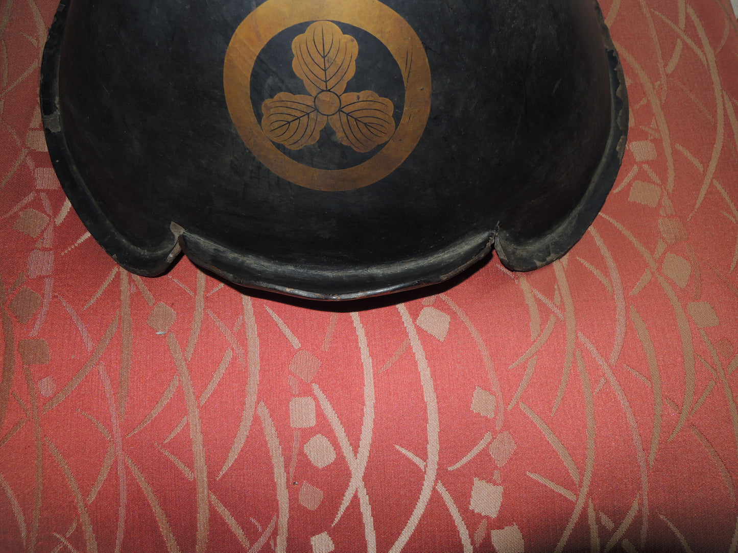 Antique Lacquered Wooden Jinkasa Japan Edo period Line Infantry Helmet