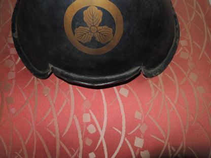 Antique Lacquered Wooden Jinkasa Japan Edo period Line Infantry Helmet