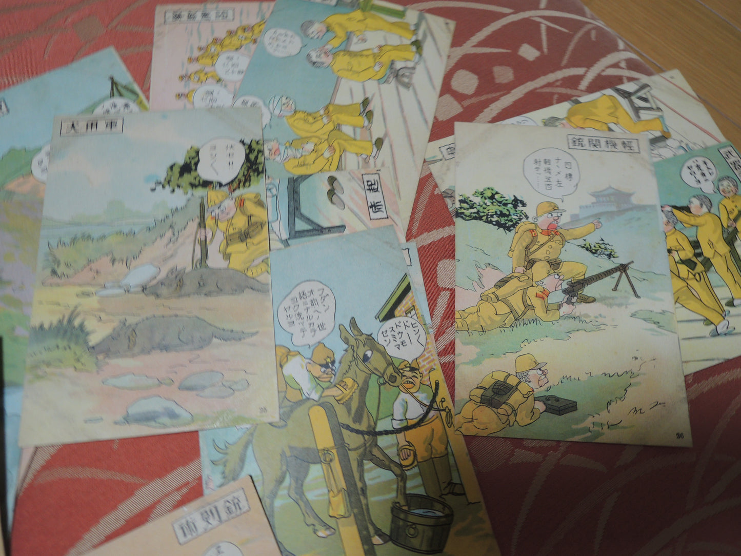 WW2Era Original Army Life Manga Photo Post Card Set