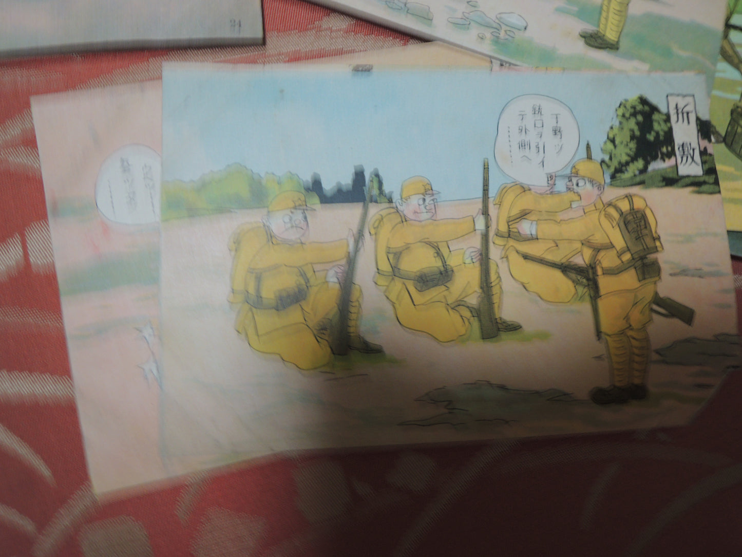 WW2Era Original Army Life Manga Photo Post Card Set