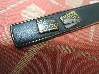 Antique Kozuka Japan katana Edo period Wasobon Book no zu with Blade