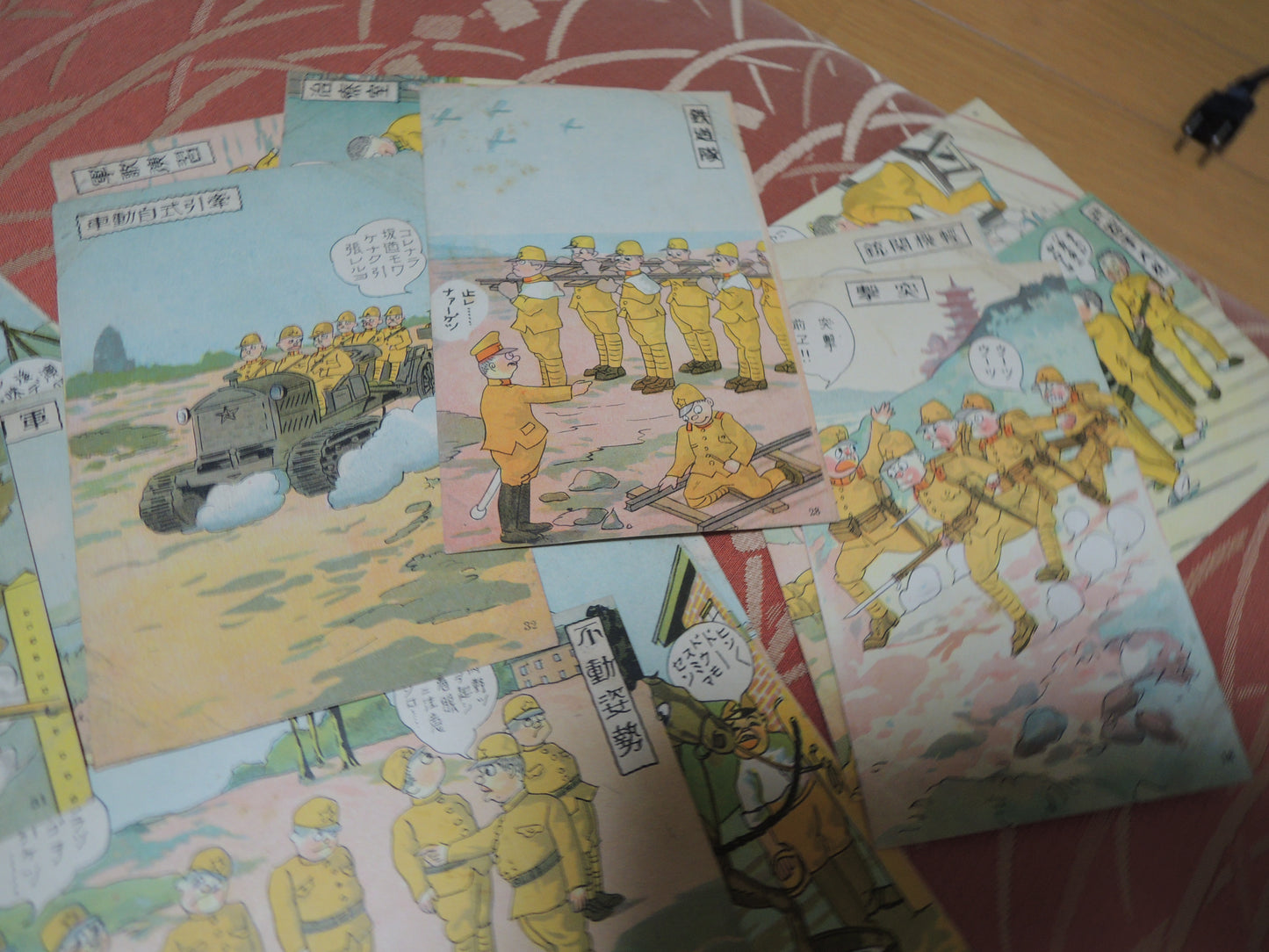 WW2Era Original Army Life Manga Photo Post Card Set
