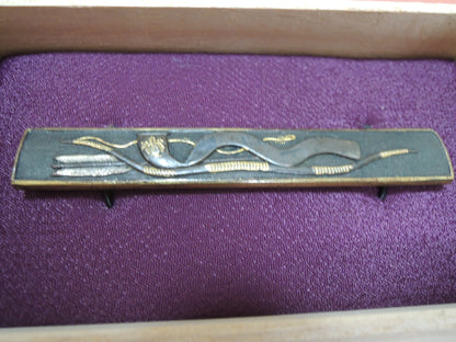 Antique Kozuka Japan Samurai katana Edo period Bow and Nagarebata