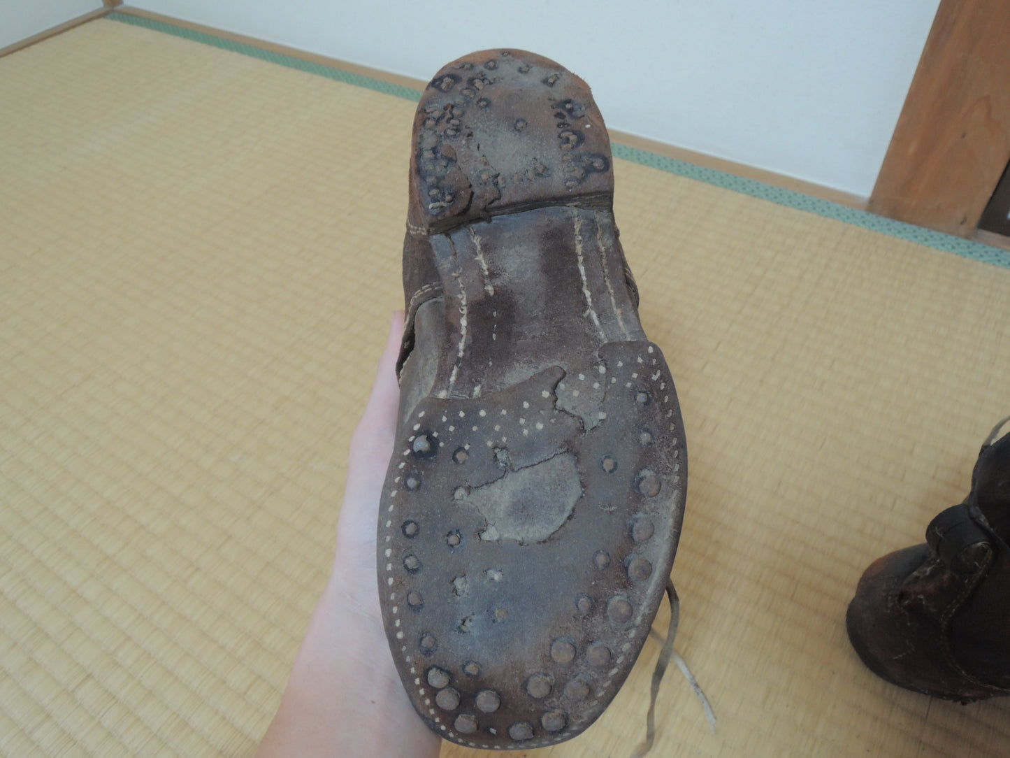 WW2 Original japanese army soldiers leather Boots junk