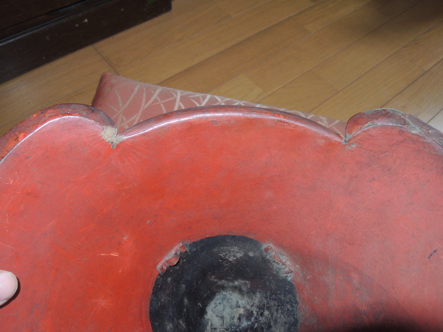 Antique Lacquered Wooden Jinkasa Japan Edo period Line Infantry Helmet