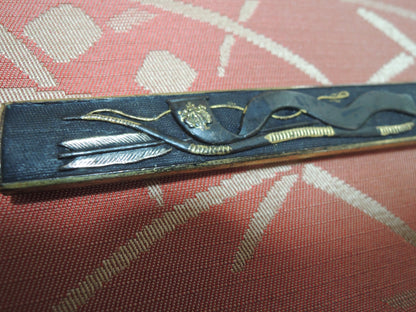 Antique Kozuka Japan Samurai katana Edo period Bow and Nagarebata