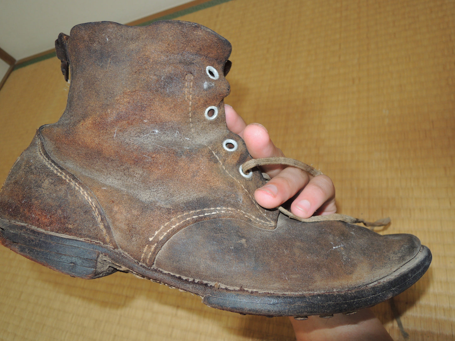 WW2 Original japanese army soldiers leather Boots junk