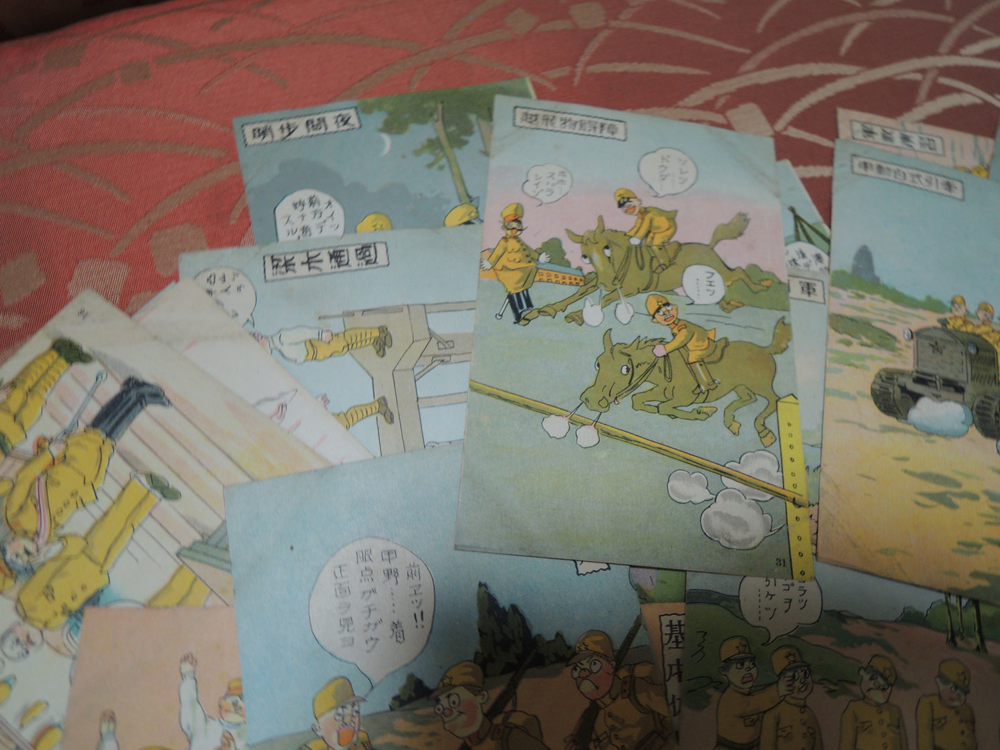 WW2Era Original Army Life Manga Photo Post Card Set