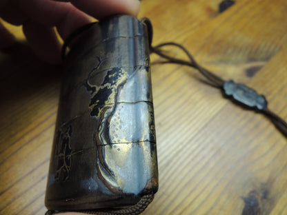 Antique Inro Japan Samurai Edo period mountains and rivers