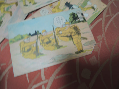 WW2Era Original Army Life Manga Photo Post Card Set