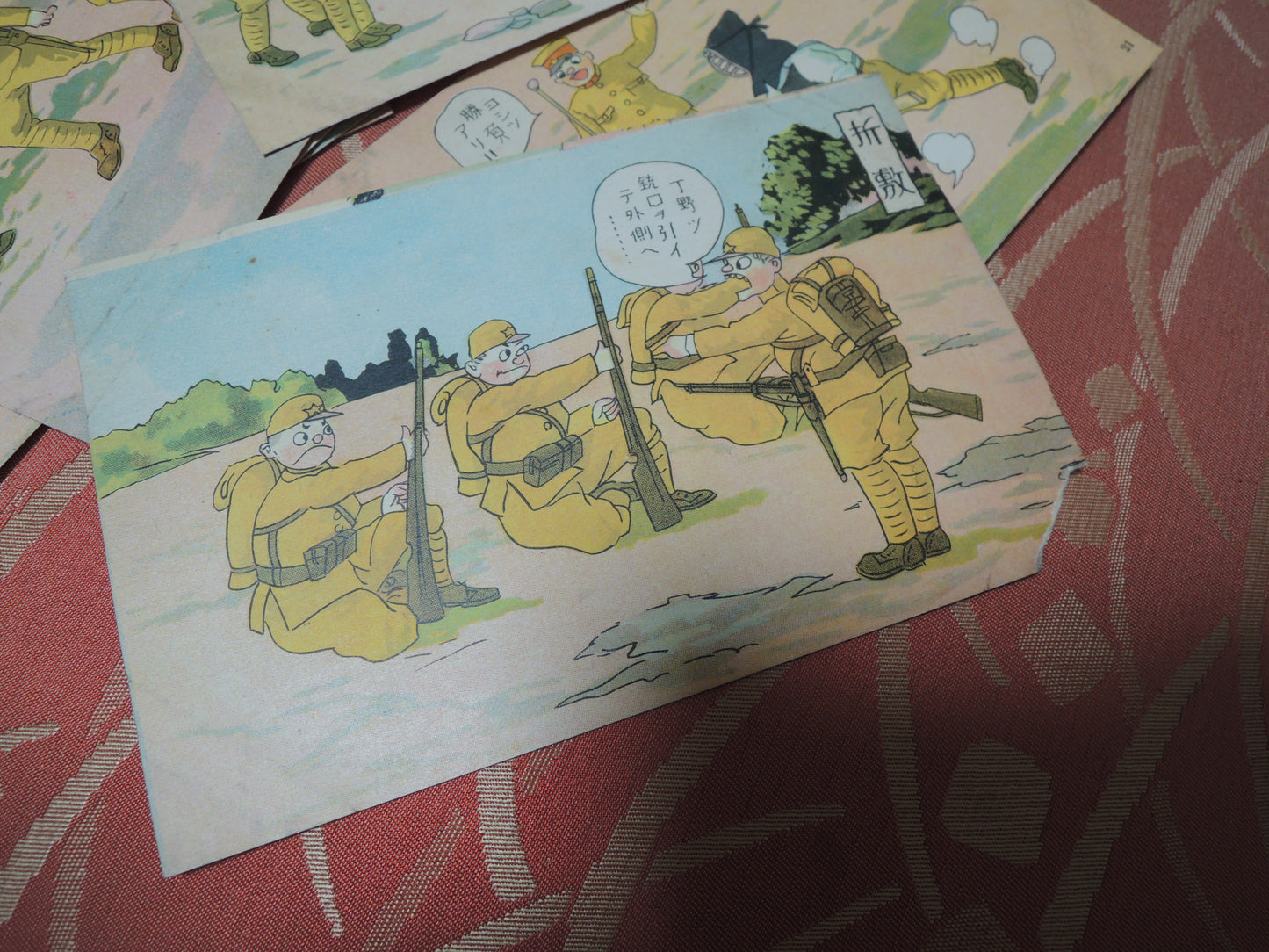 WW2Era Original Army Life Manga Photo Post Card Set
