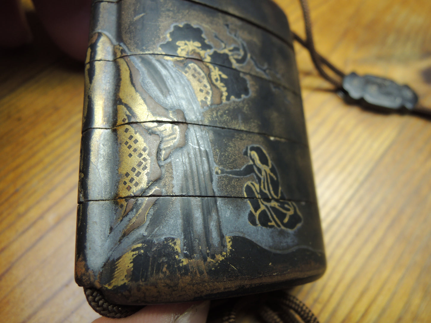 Antique Inro Japan Samurai Edo period mountains and rivers