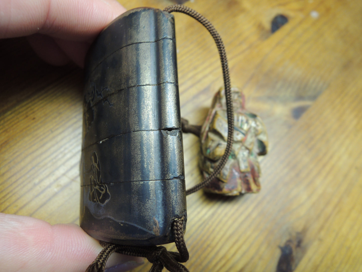 Antique Inro Japan Samurai Edo period mountains and rivers