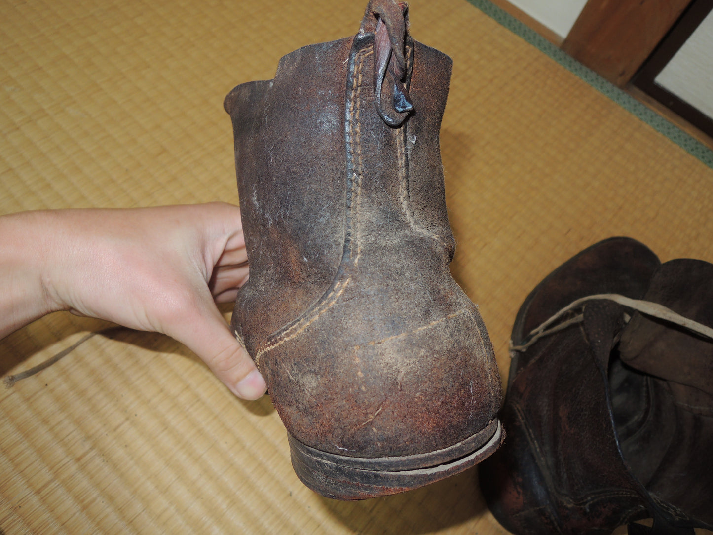 WW2 Original japanese army soldiers leather Boots junk