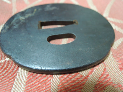 Antique Iron Mokko Tsuba Japan Samurai katana Edo period Wild goose and River