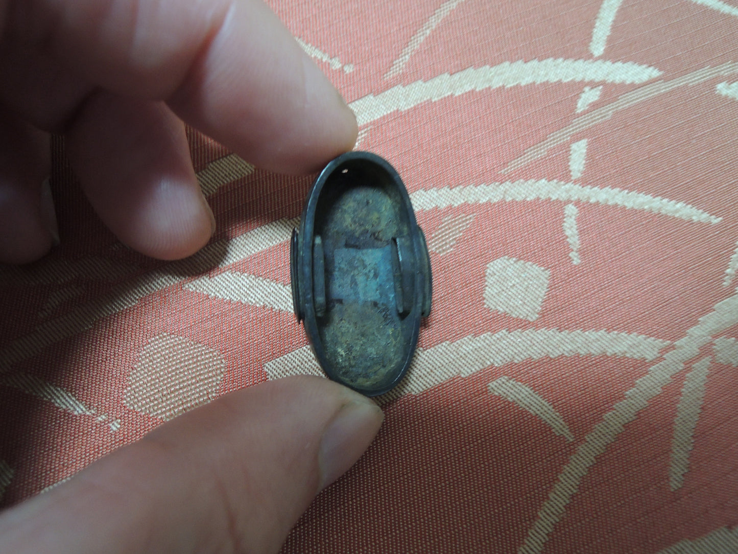 Antique Fuchikashira Japan Samurai katana Edo period Hazy moon and Rabbit Tsukiusagi no zu