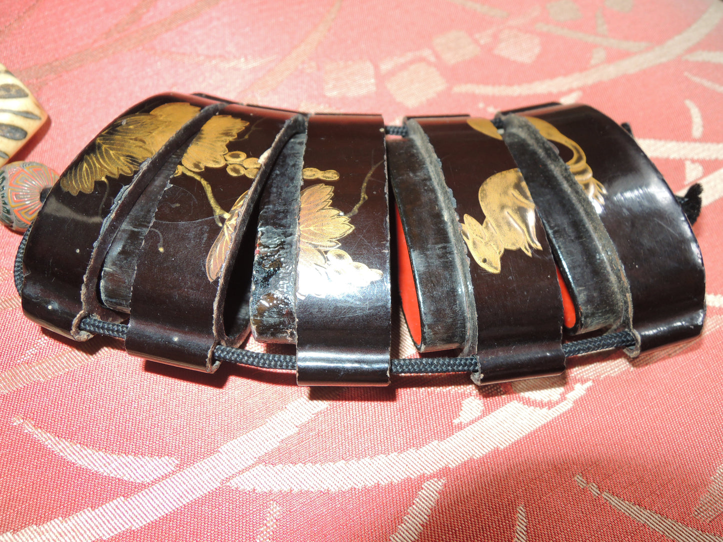 Antique Inro Japan Samurai Edo period Grapevines and Squirrels