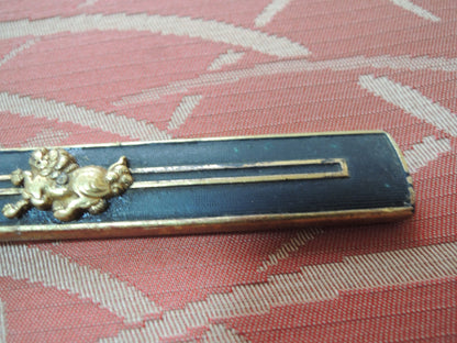 Antique Kozuka Japan Samurai katana Edo period Lion Shishi no zu