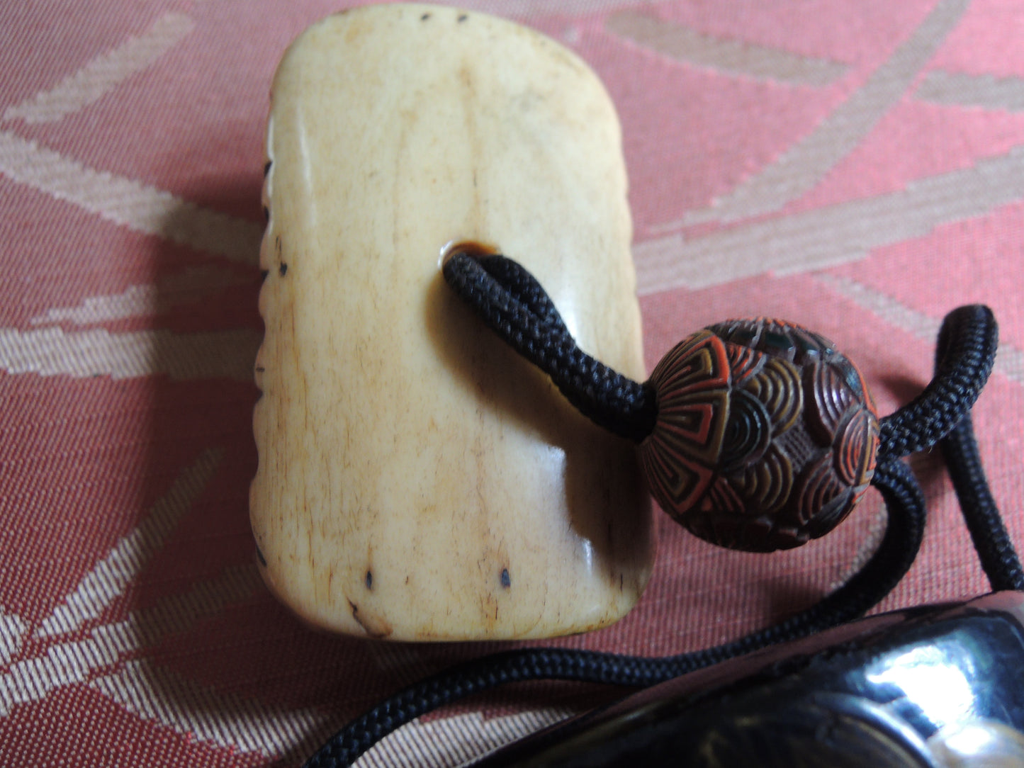 Antique Inro Japan Samurai Edo period Grapevines and Squirrels