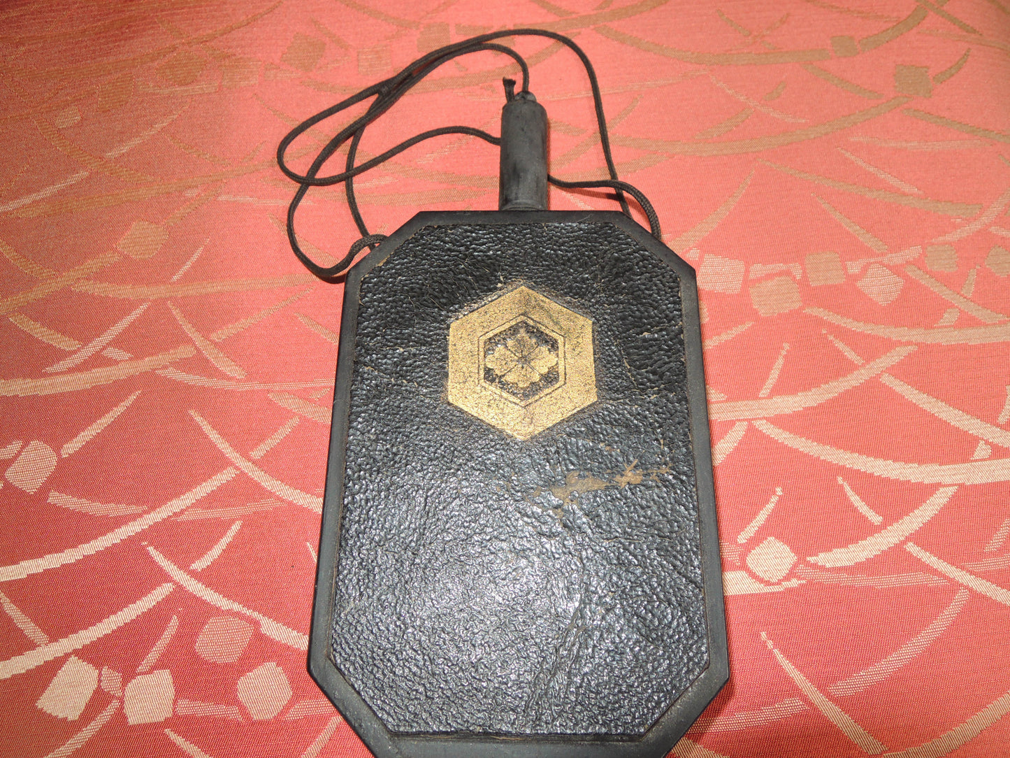 Antique Gun Powder Flask Japan Samurai Edo period matchlock Tanegashima Mokko and Hexagon