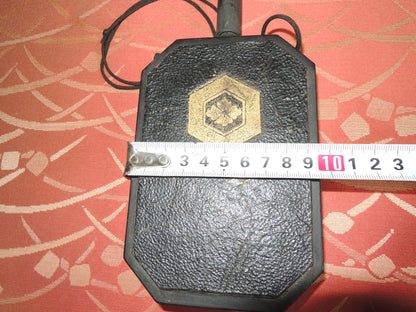 Antique Gun Powder Flask Japan Samurai Edo period matchlock Tanegashima Mokko and Hexagon