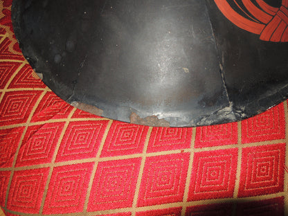 Antique Lacquered Iron Jinkasa Japan Samurai Edo period matchlock gunner Helmet Chigai Ine