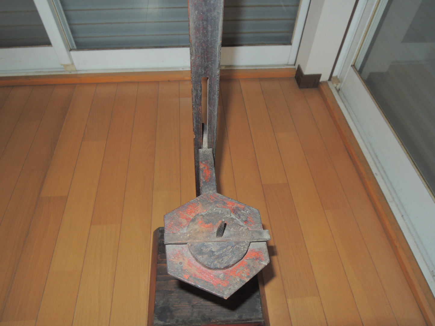 Antique Japan Meiji era Wooden Candlestand Folk art Mingei