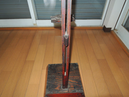 Antique Japan Meiji era Wooden Candlestand Folk art Mingei