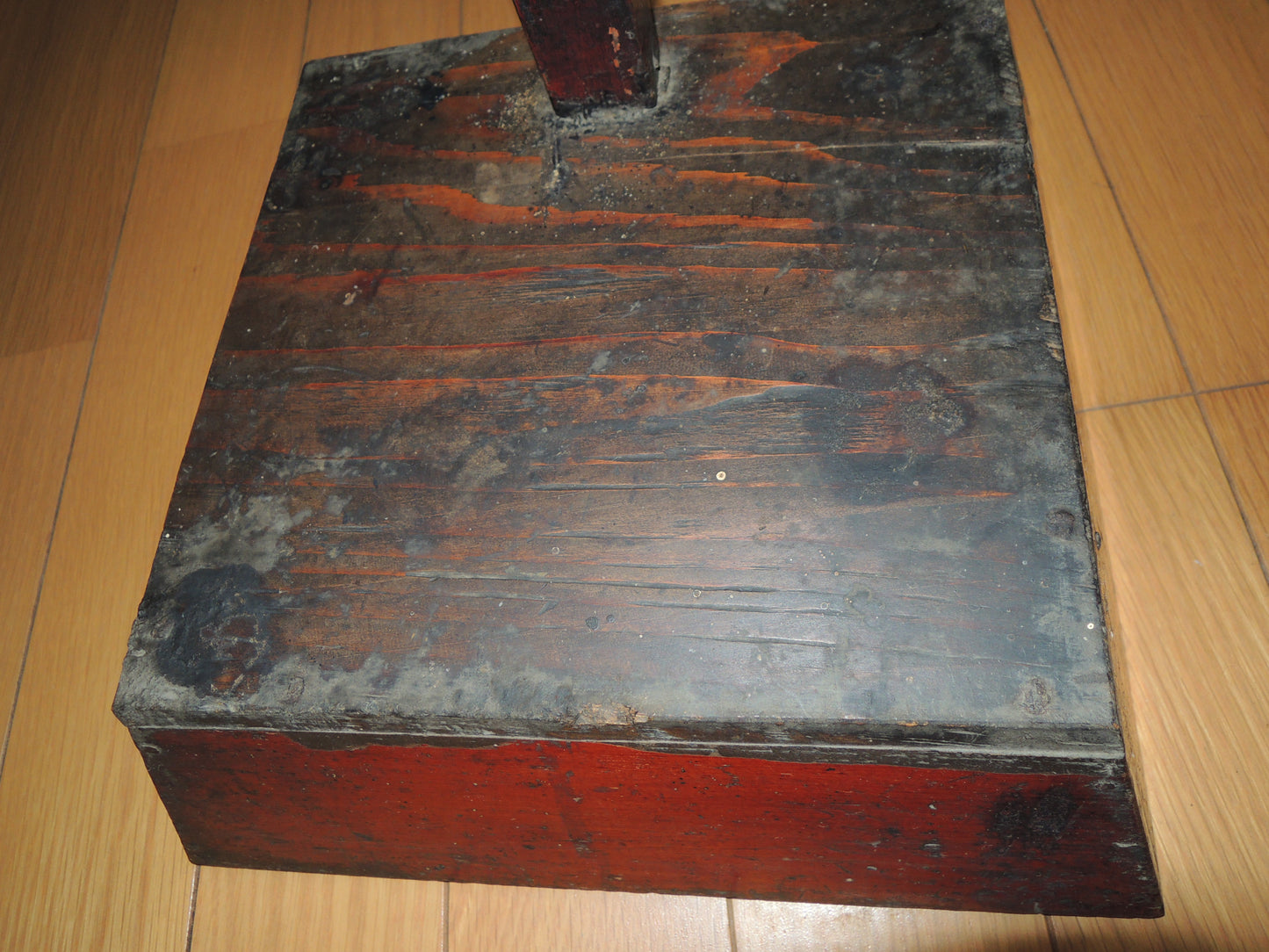 Antique Japan Meiji era Wooden Candlestand Folk art Mingei