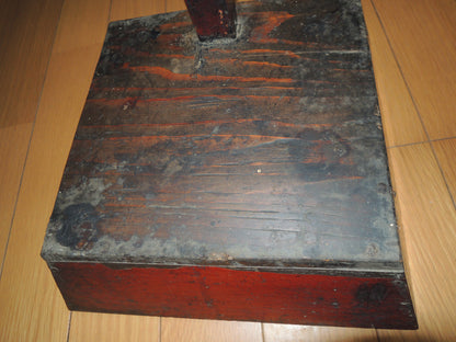 Antique Japan Meiji era Wooden Candlestand Folk art Mingei