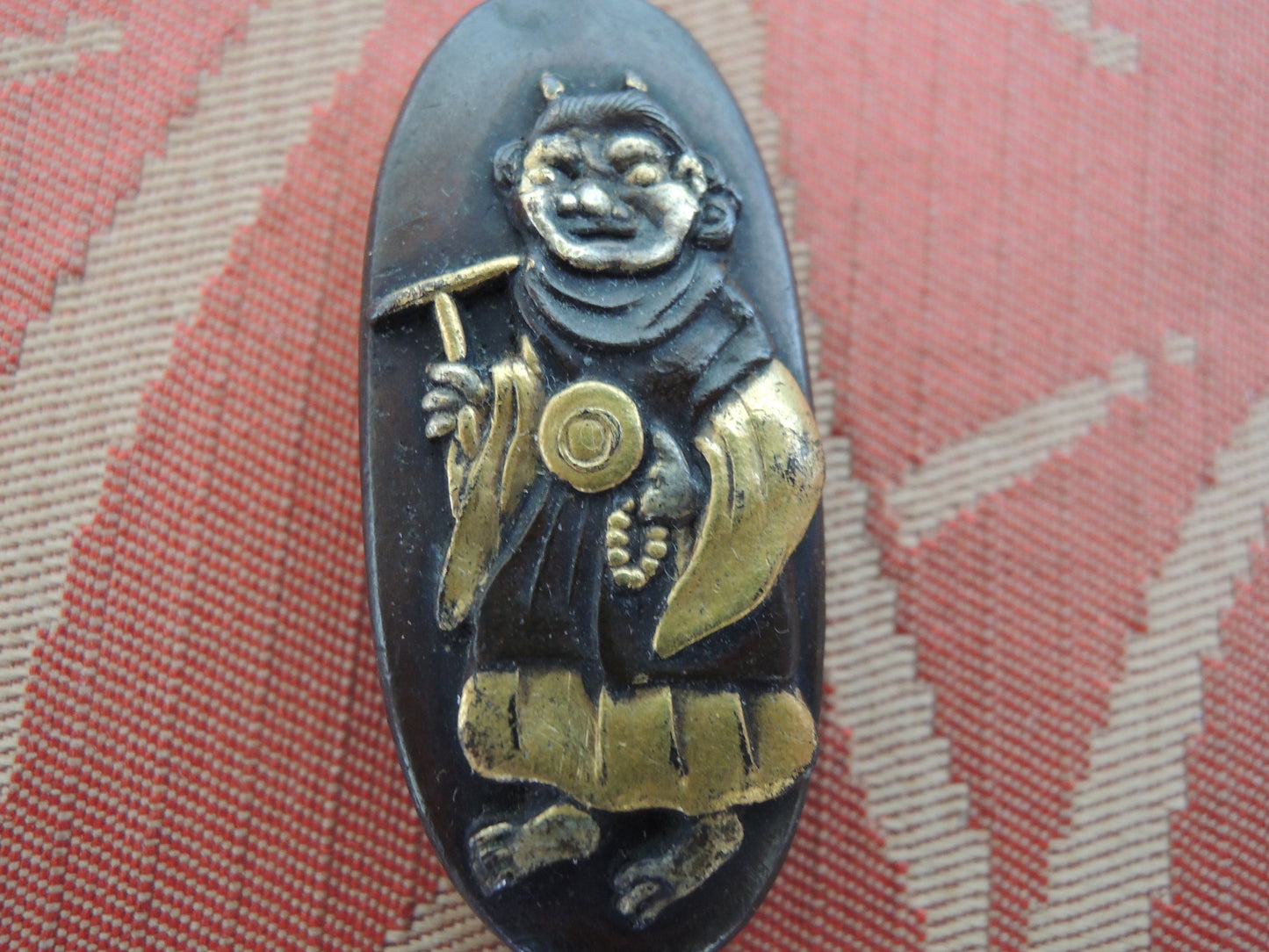 Antique Fuchi Japan Samurai katana Edo period Masked Monk and ledger book