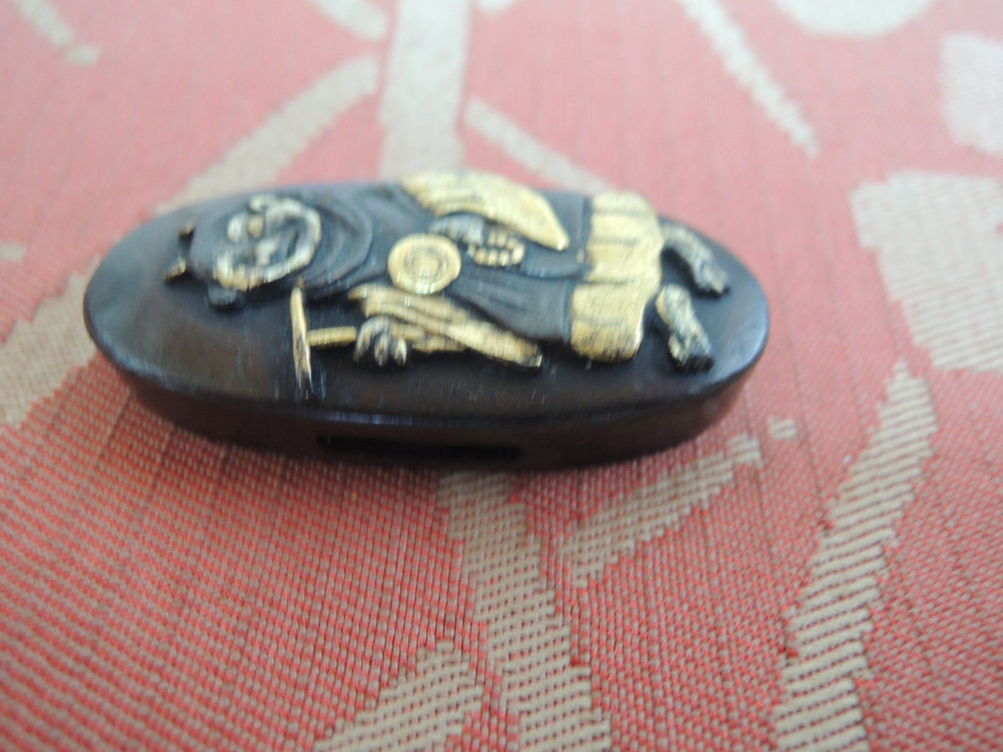 Antique Fuchi Japan Samurai katana Edo period Masked Monk and ledger book