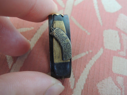 Antique Fuchi Japan Samurai katana Edo period Masked Monk and ledger book