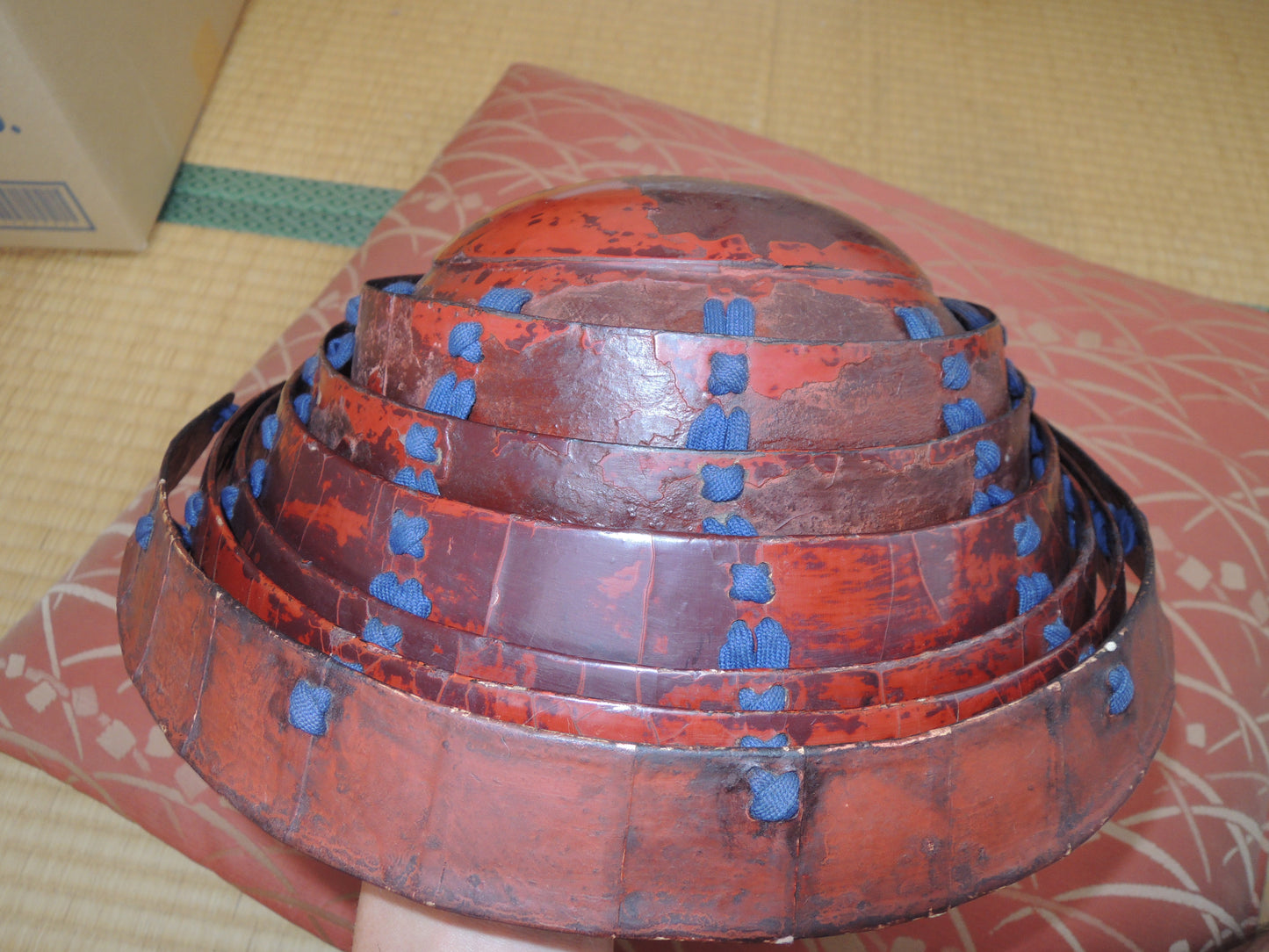 Antique Edo period Chochin Kabuto Helmet Yoroi Samurai Ashigaru Helmet