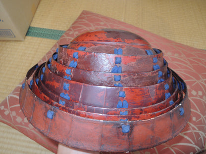 Antique Edo period Chochin Kabuto Helmet Yoroi Samurai Ashigaru Helmet