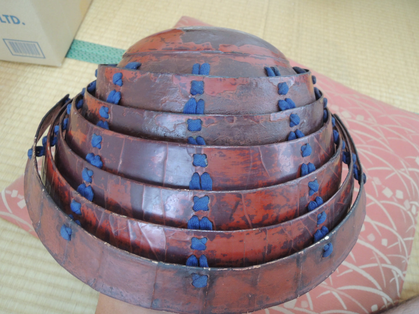 Antique Edo period Chochin Kabuto Helmet Yoroi Samurai Ashigaru Helmet