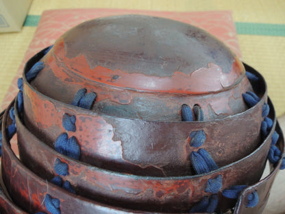 Antique Edo period Chochin Kabuto Helmet Yoroi Samurai Ashigaru Helmet