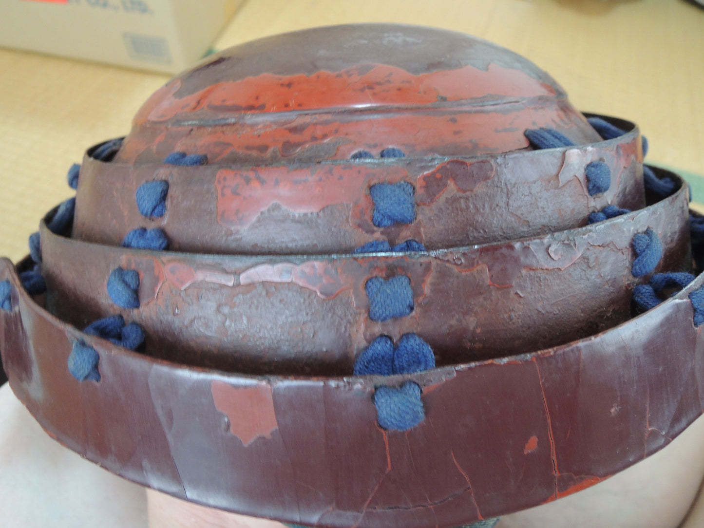 Antique Edo period Chochin Kabuto Helmet Yoroi Samurai Ashigaru Helmet